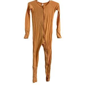 Tenth & Pine Orange Long Sleeve Zipper Footie Sleeper Size 12-24 Months Bamboo